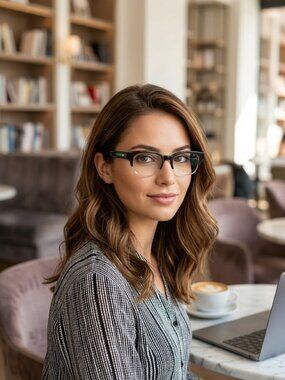 SAMA SETH Acetate Green/Brown Half Rim Optical/Prescription Eyeglasses Frame